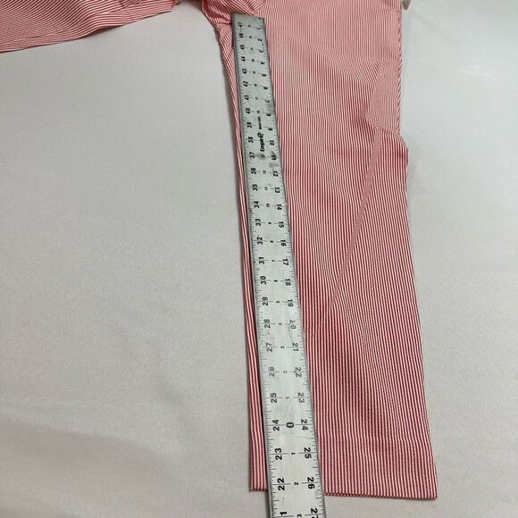 NWT Talbots Perfect Crop Slim Fit Crop Length Red White Seersucker Pants Size 4 - Picture 4 of 8